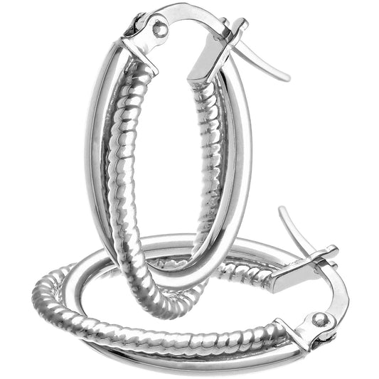 White Gold 19mm Hoop Earrings