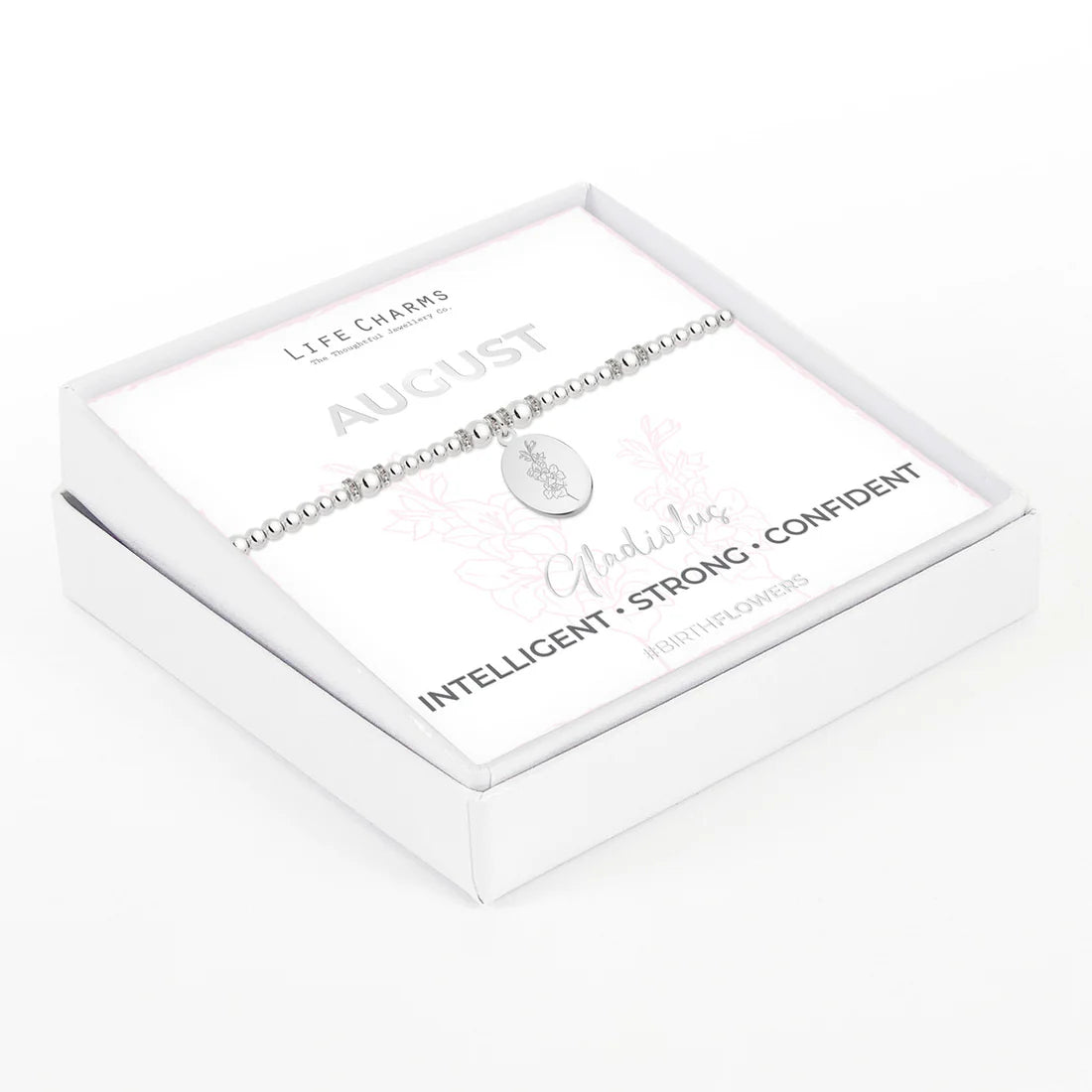 August Birth Flower Life Charms Bracelet