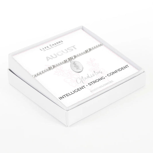 August Birth Flower Life Charms Bracelet