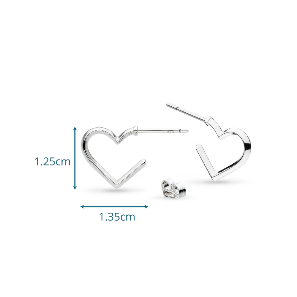 Love Silver Heart Hoop Earrings