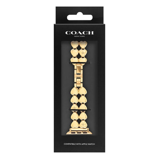 Yellow Gold Plated Heart Apple Watch Strap