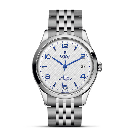 1926 36mm Steel Case Opaline and Blue Dial Watch