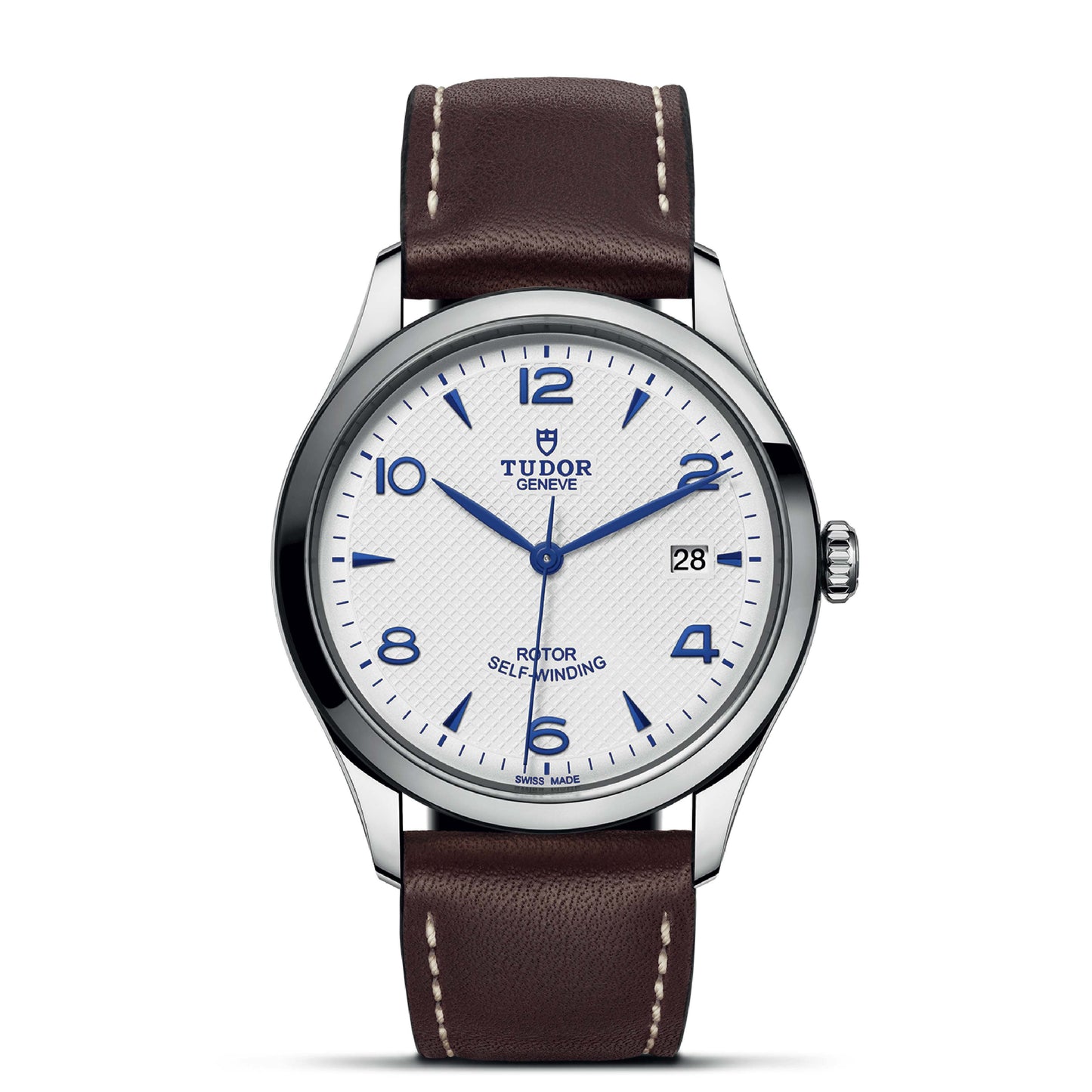 1926 39mm Steel Case Opaline and Blue Dial Watch