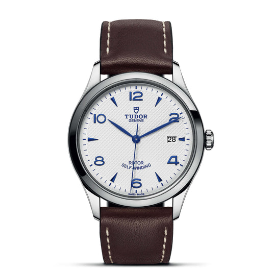 1926 39mm Steel Case Opaline and Blue Dial Watch