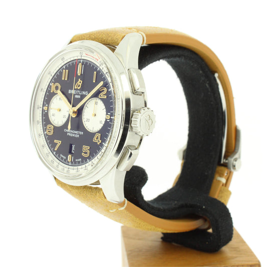 Breitling Premier B01 Norton Edition AB0118A21B1X1 42mm Stainless Steel with Leather Strap