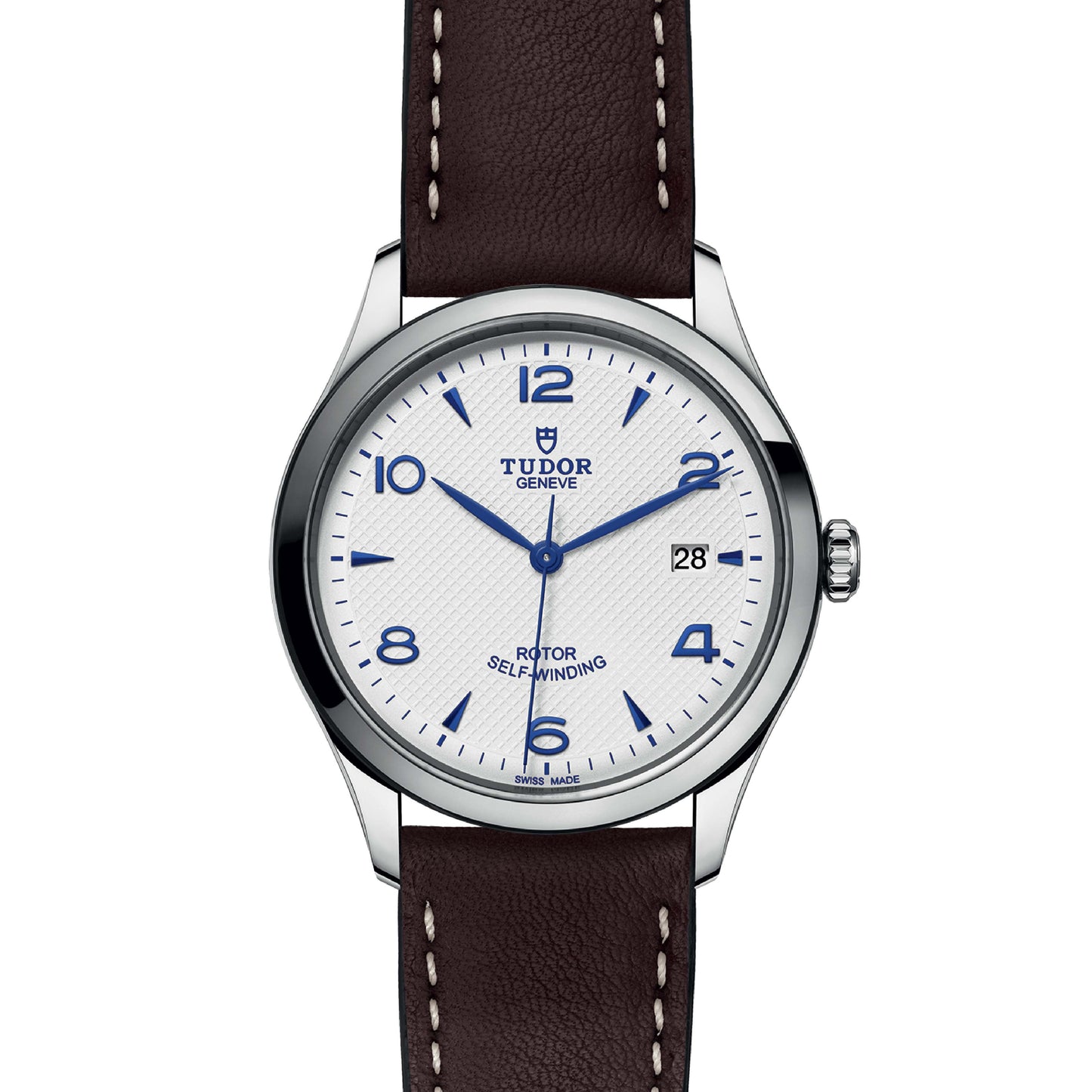 1926 39mm Steel Case Opaline and Blue Dial Watch