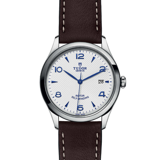 1926 39mm Steel Case Opaline and Blue Dial Watch