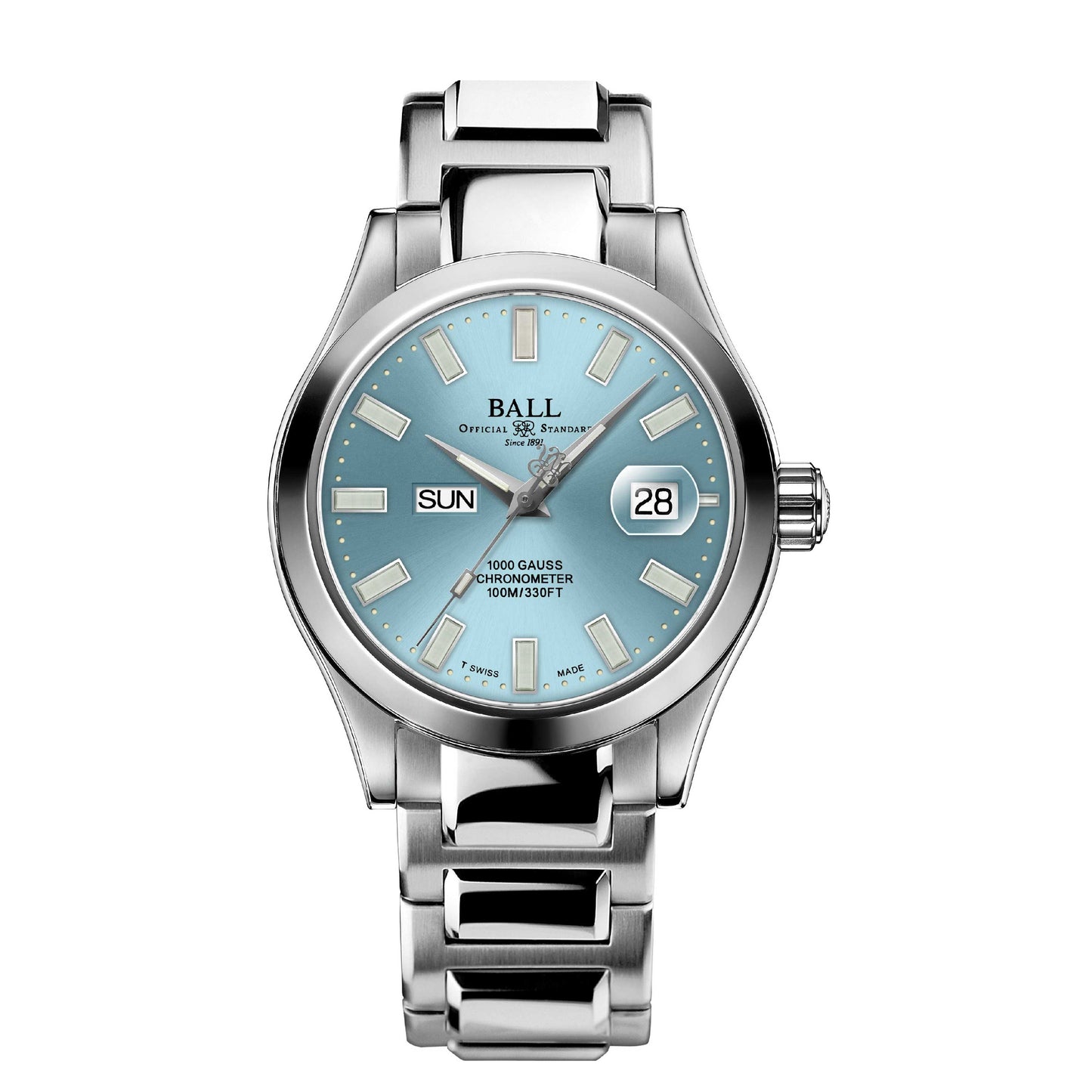 Ball Engineer III Marvelight Chronometer Day/Date Ice Blue