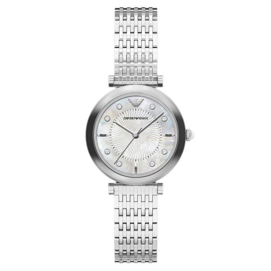 Archelia 32mm Stainless Steel Mother of Pearl Crystal Watch