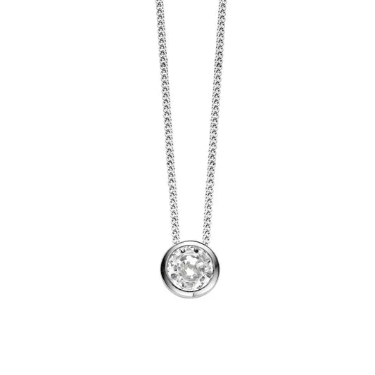TI SENTO Silver Cubic Zirconia Solitaire Pendant