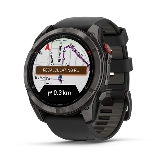Garmin Fenix 8 Pro 51mm AMOLED Sapphire Carbon Grey DLC Titanium Black Silicone Band