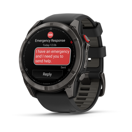 Garmin Fenix 8 Pro 51mm AMOLED Sapphire Carbon Grey DLC Titanium Black Silicone Band