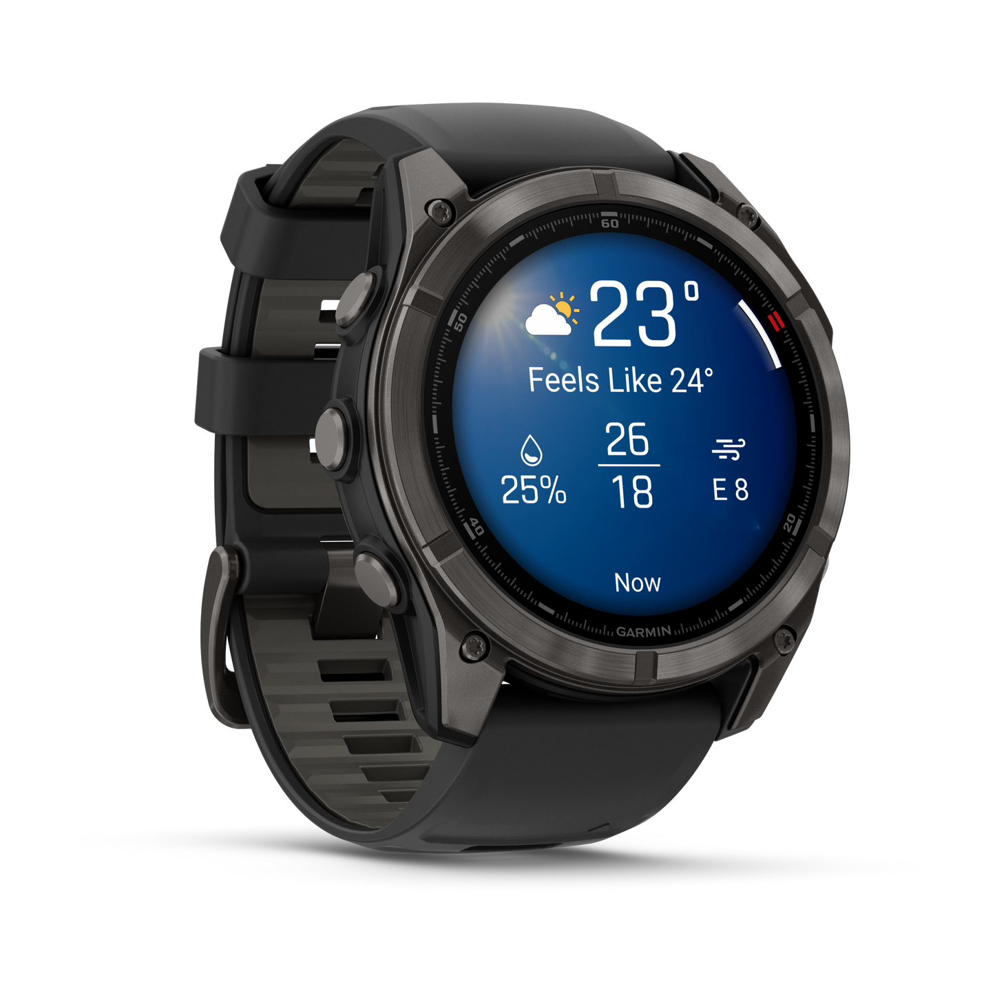 Garmin Fenix 8 Pro 51mm AMOLED Sapphire Carbon Grey DLC Titanium Black Silicone Band