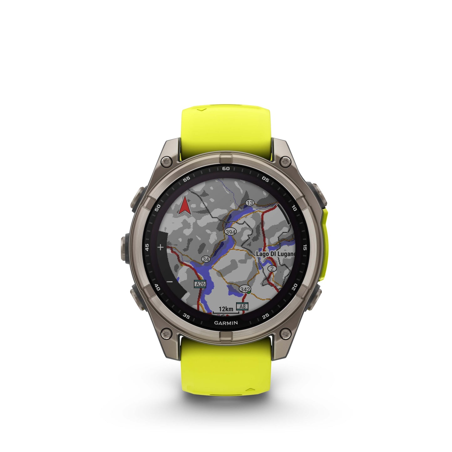 Garmin Fenix 8 47mm Solar Sapphire Titanium Amp Yellow Silicone Band