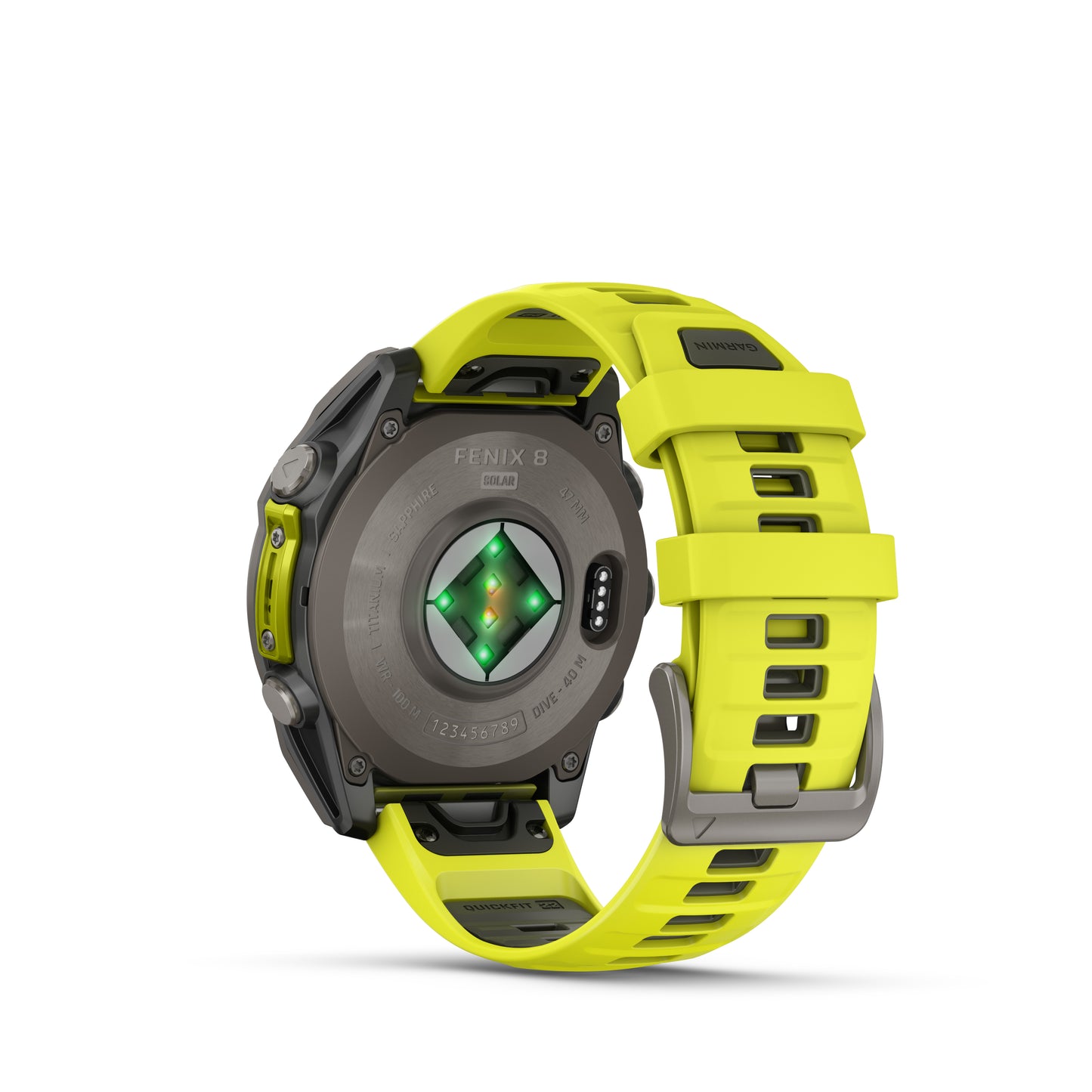 Garmin Fenix 8 47mm Solar Sapphire Titanium Amp Yellow Silicone Band