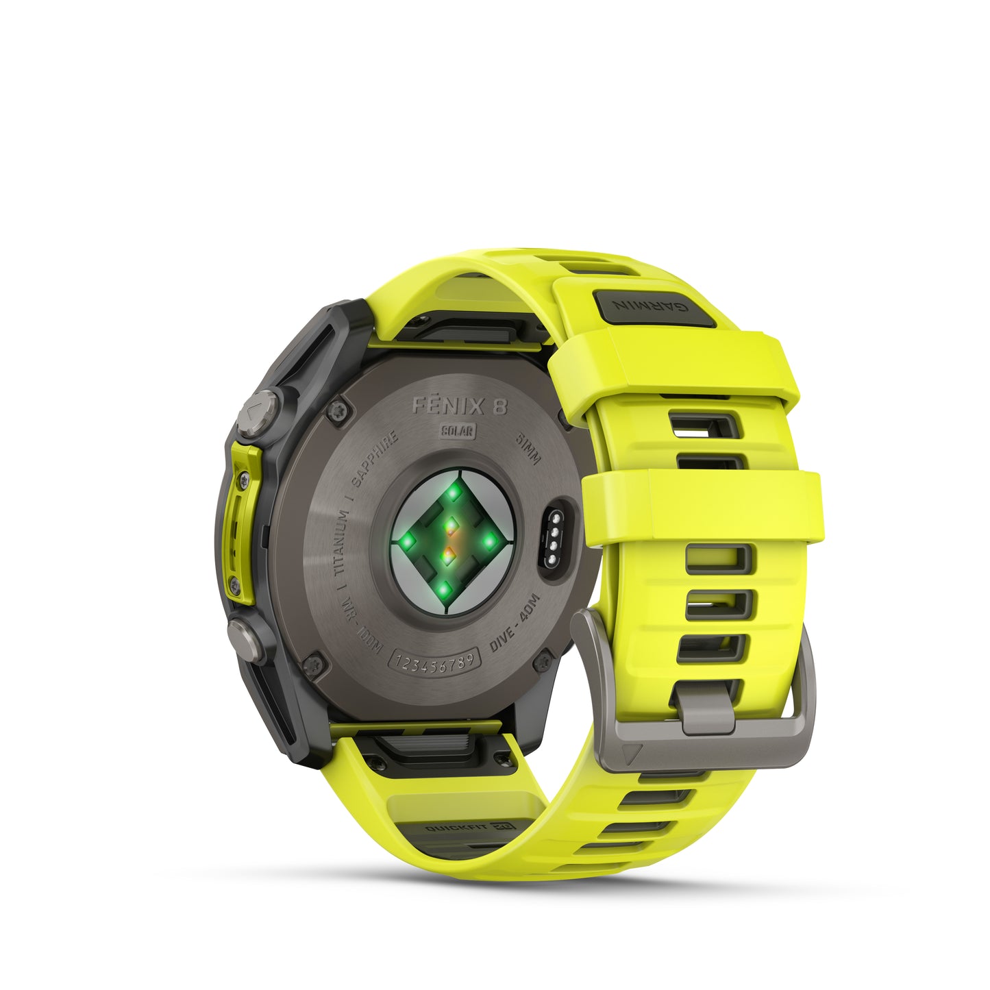 Garmin Fenix 8 51mm Solar Sapphire Titanium Amp Yellow Silicone Band