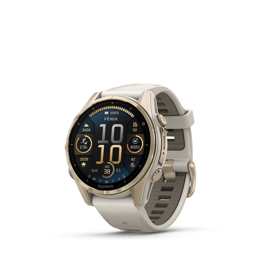 Garmin Fenix 8 43mm AMOLED Sapphire Soft Gold Fog Grey Silicone Band