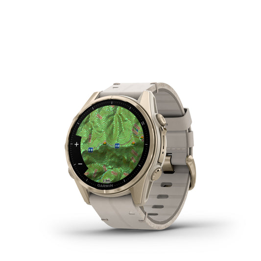 Garmin Fenix 8 43mm AMOLED Sapphire Soft Gold Limestone Leather Band
