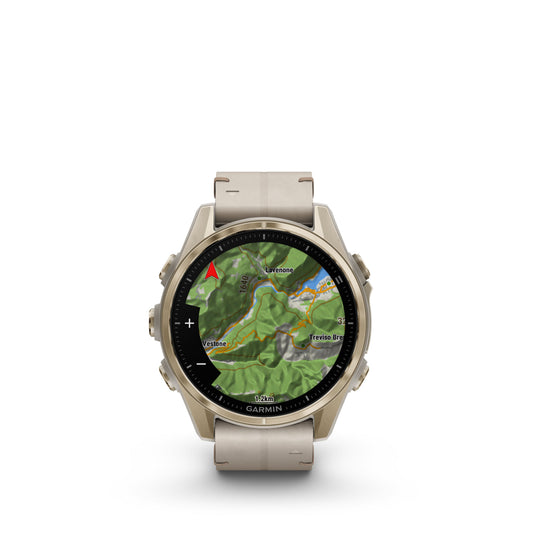 Garmin Fenix 8 43mm AMOLED Sapphire Soft Gold Limestone Leather Band