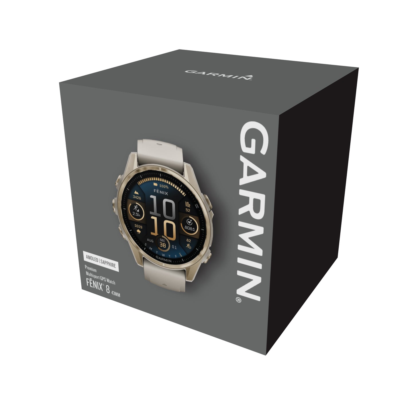 Garmin Fenix 8 43mm AMOLED Sapphire Soft Gold Fog Grey Silicone Band