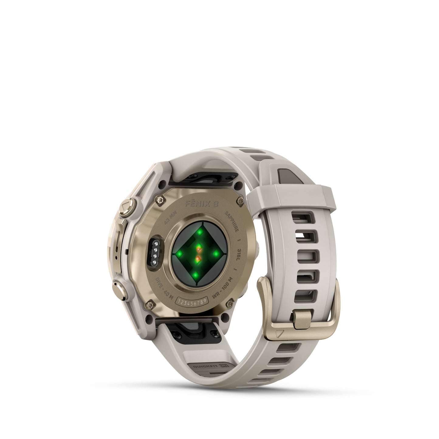 Garmin Fenix 8 43mm AMOLED Sapphire Soft Gold Fog Grey Silicone Band