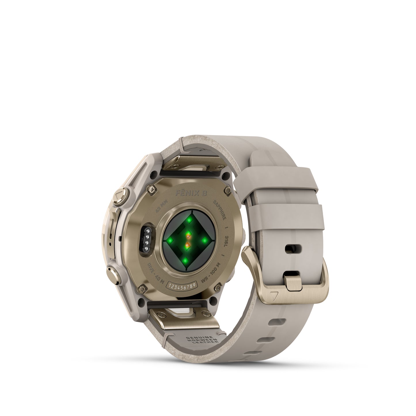 Garmin Fenix 8 43mm AMOLED Sapphire Soft Gold Limestone Leather Band