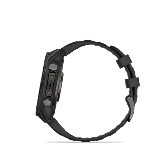 Garmin Fenix 8 47mm AMOLED Sapphire Carbon Grey DLC Titanium Black Silicone Band
