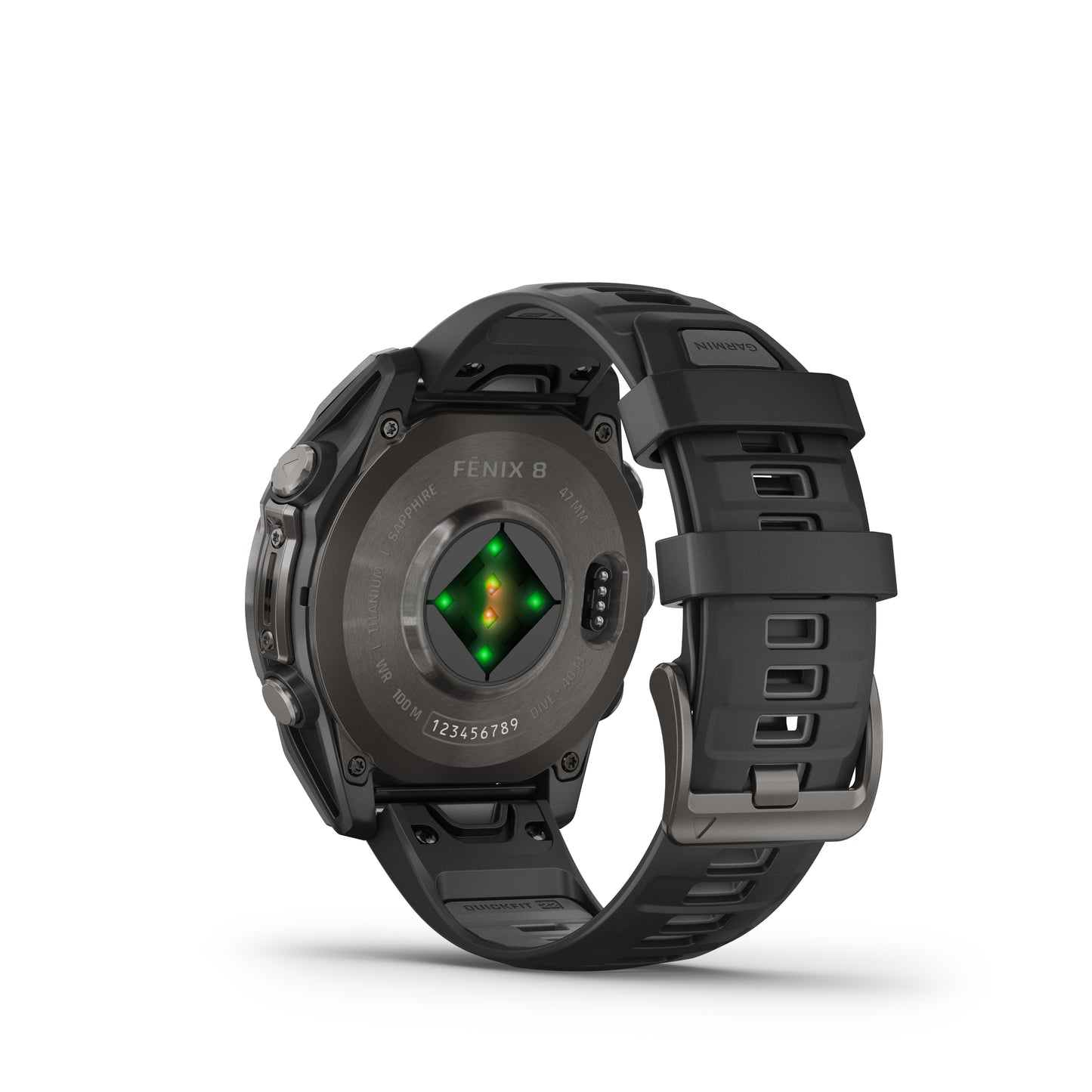 Garmin Fenix 8 47mm AMOLED Sapphire Carbon Grey DLC Titanium Black Silicone Band