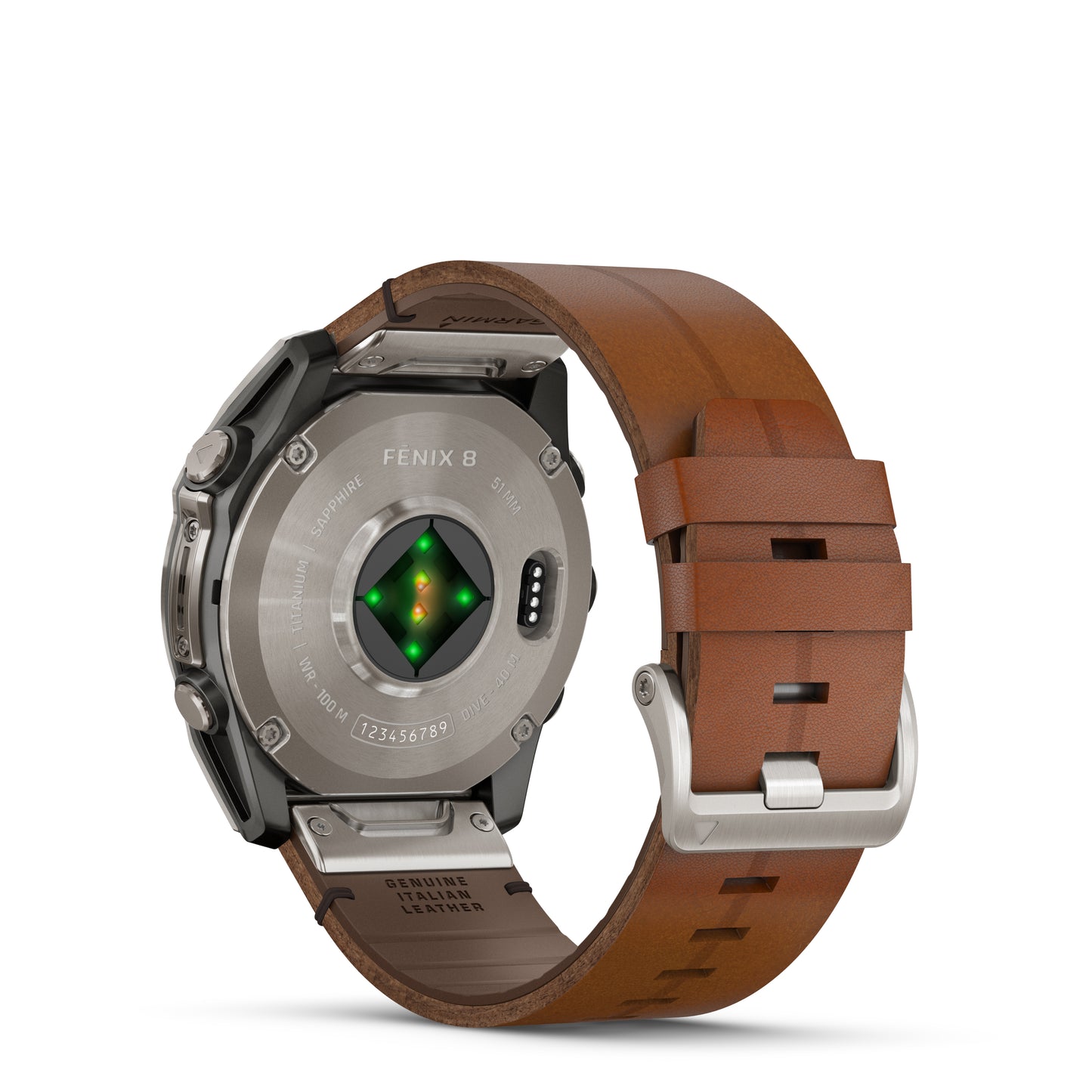 Garmin Fenix 8 51mm AMOLED Sapphire Titanium Chestnut Leather Band