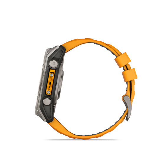 Garmin Fenix 8 51mm AMOLED Sapphire Titanium Spark Orange Silicone Band