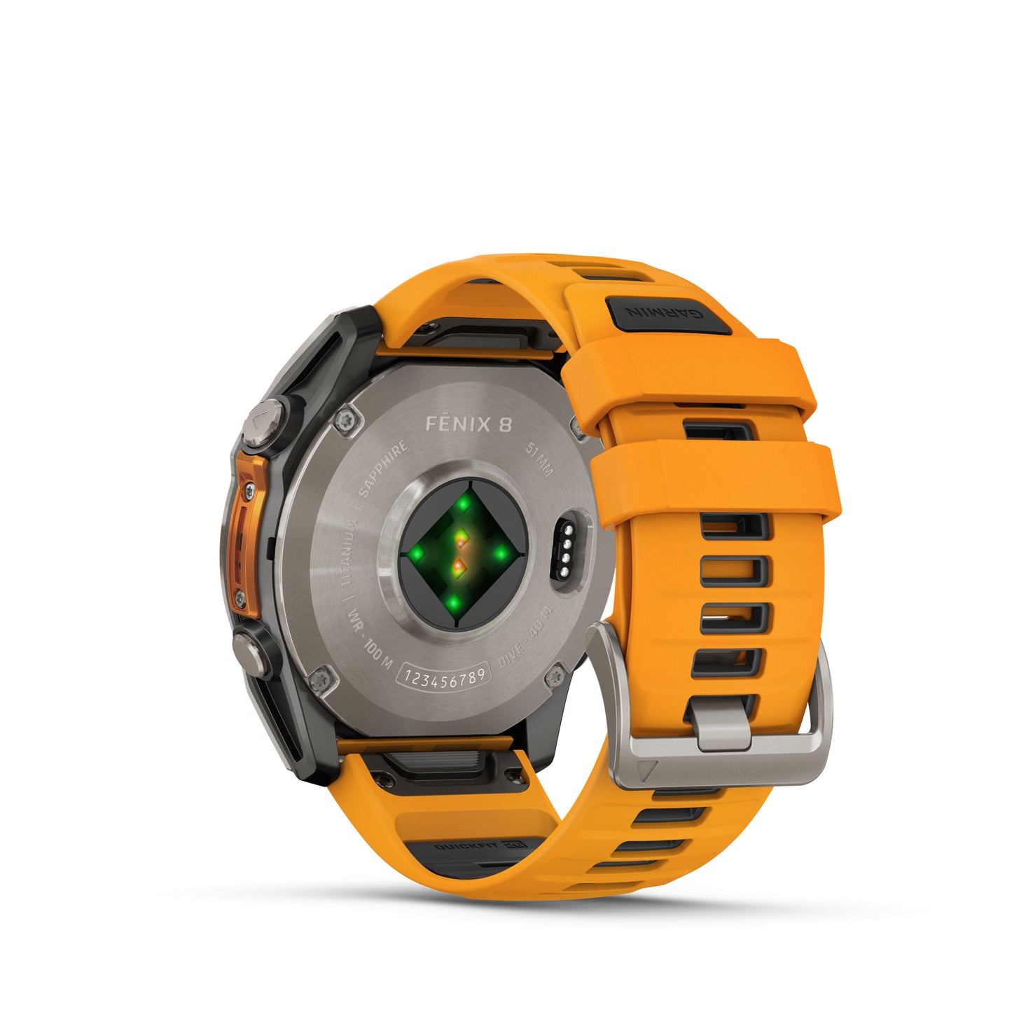 Garmin Fenix 8 51mm AMOLED Sapphire Titanium Spark Orange Silicone Band
