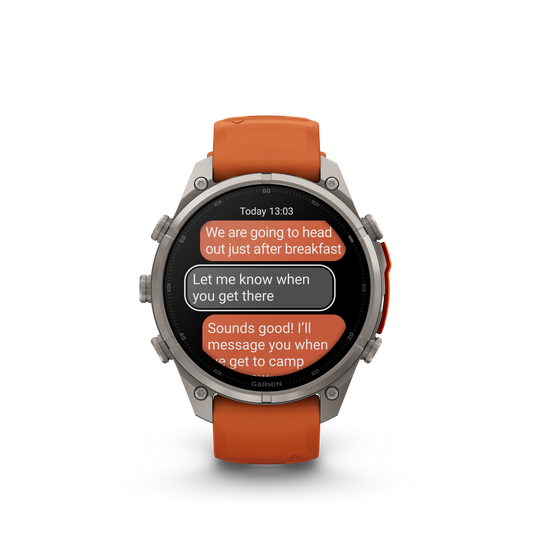 Garmin Fenix 9 Pro 47mm inReach AMOLED Titanium with Autumn Orange/Spark Orange Silicone Band