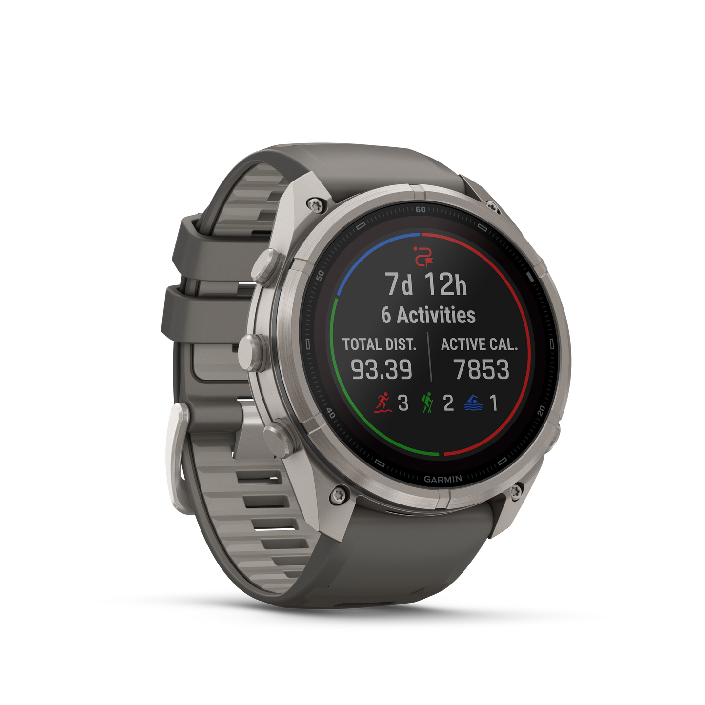 Garmin Fenix 9 Pro Solar 51mm inReach Titanium with Pebble Grey Silicone Band