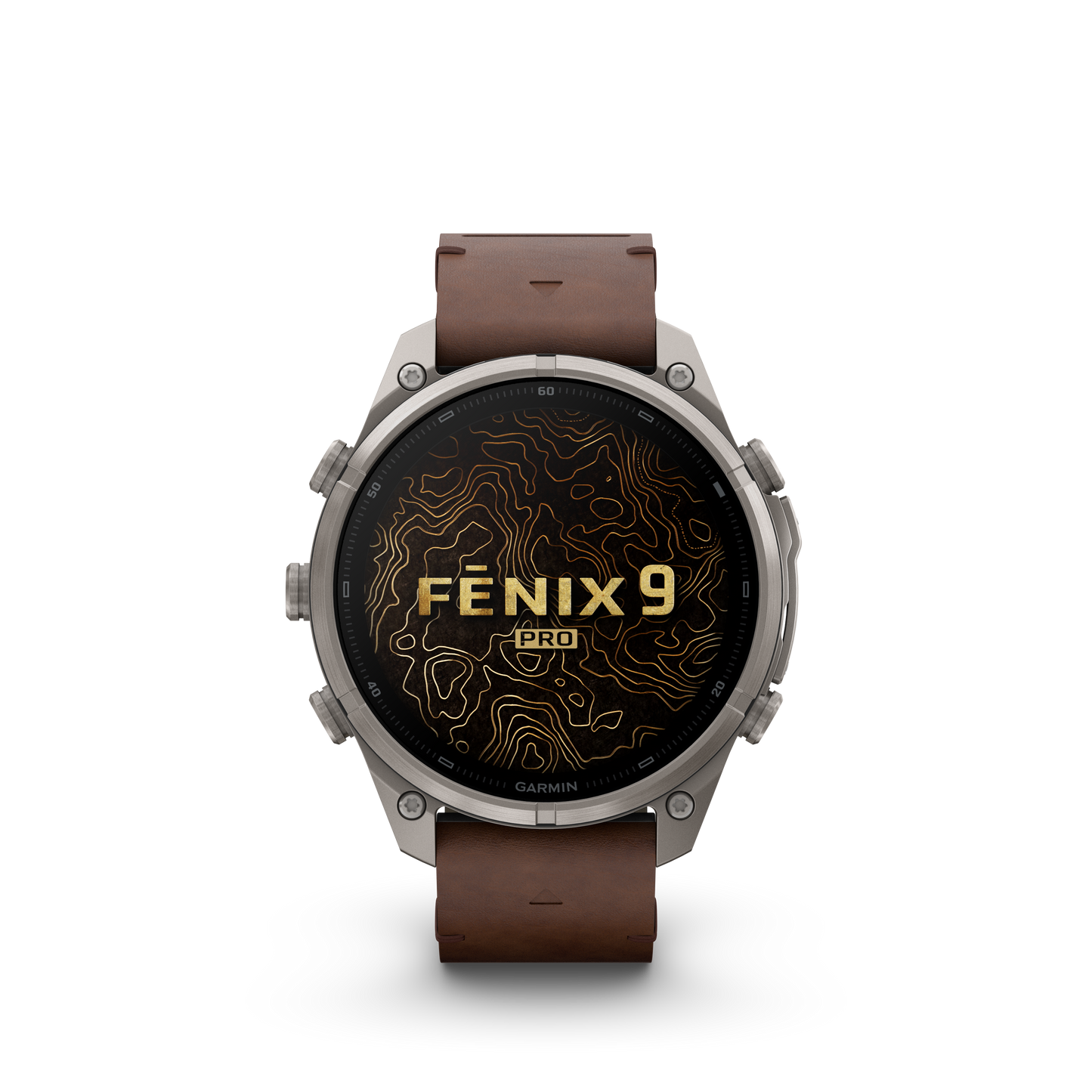 Garmin Fenix 9 Pro 47mm AMOLED Titanium with Walnut Leather Band