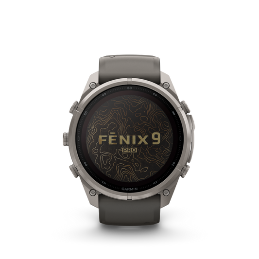 Garmin Fenix 9 Pro Solar 51mm inReach Titanium with Pebble Grey Silicone Band