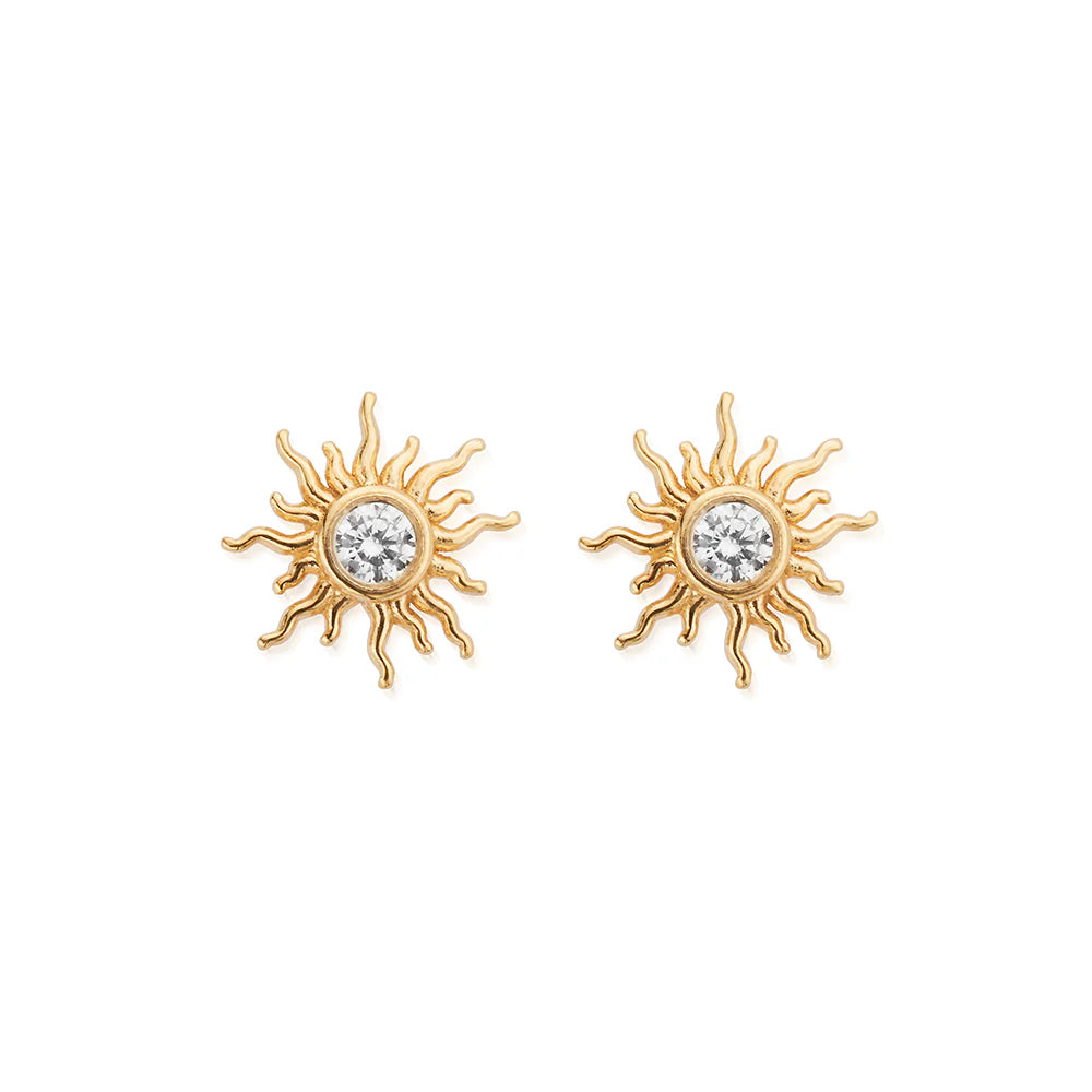 Gold Plated Sunrise Glow Stud Earrings