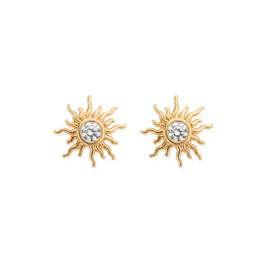 Gold Plated Sunrise Glow Stud Earrings