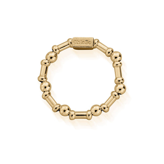 Sterling Silver Gold Plated Rhythm of Water Ring – Size Large