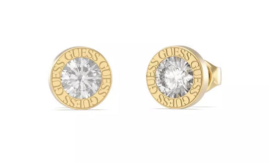 Gold CZ GUESS Stud Earrings