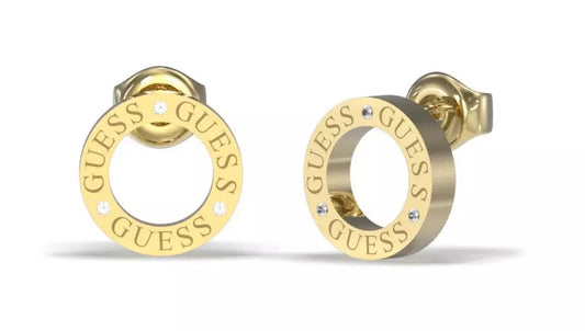 Gold Open Circle Stud Earrings