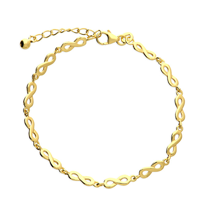 Yellow Gold Plated Yellow Infinity Bracelet