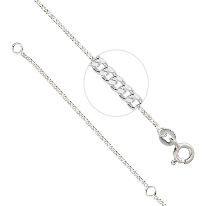 Sterling Silver Diamond-Cut 46cm Curb Chain