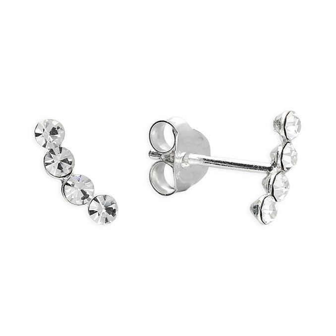 Sterling Silver Climber Stack Stud Earrings