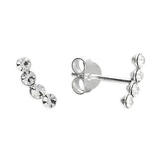 Sterling Silver Climber Stack Stud Earrings