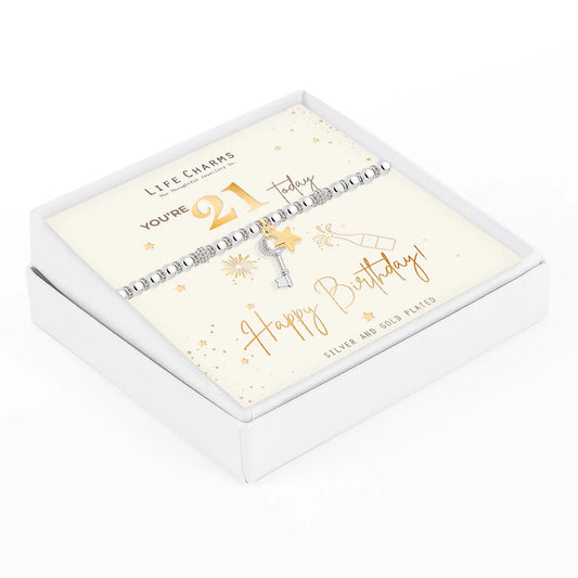 Happy 21st Birthday Life Charms Bracelet