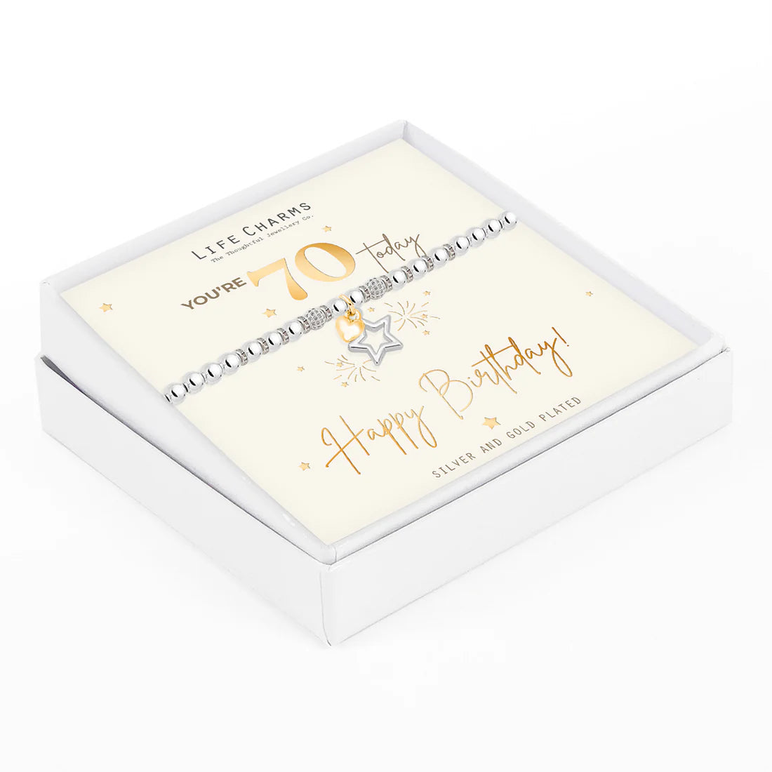Happy 70th Birthday Life Charms Bracelet