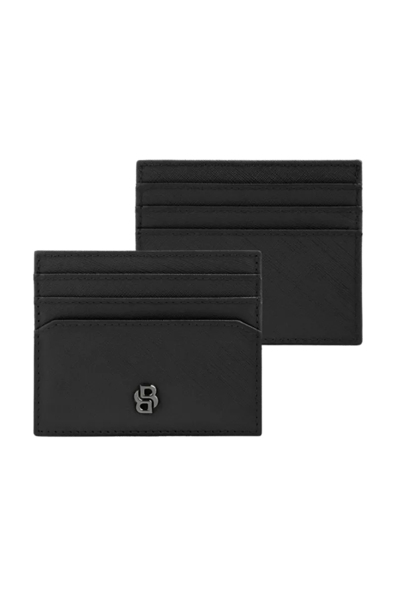 Boss Double B Saffiano Black Card Holder