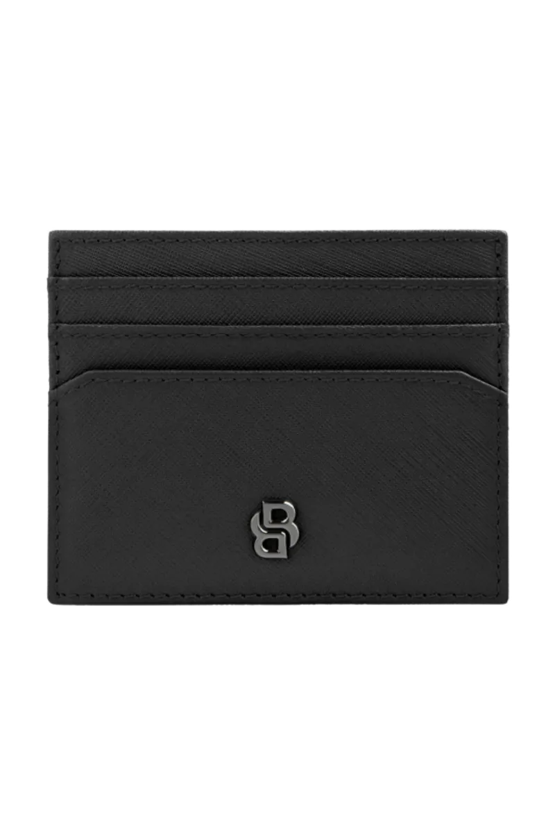 Boss Double B Saffiano Black Card Holder