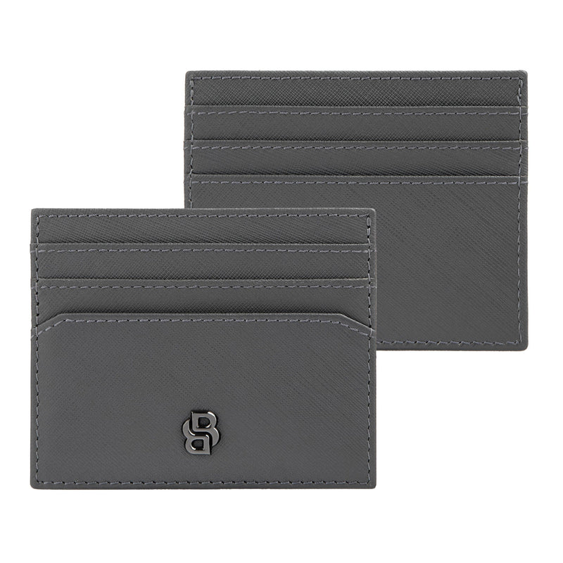 Boss Double B Saffiano Grey Card Holder