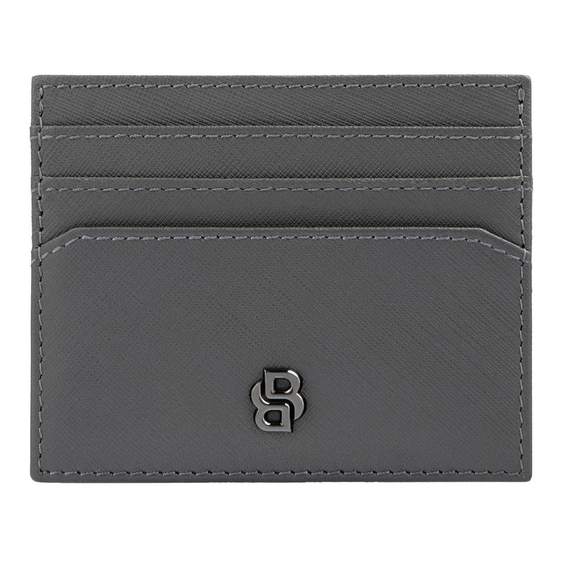 Boss Double B Saffiano Grey Card Holder